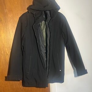 Weatherproof Black Hooded Raincoat
